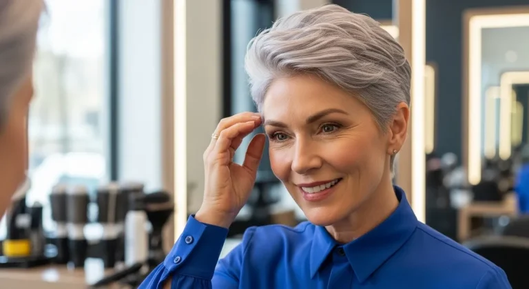 À 55 ans, ces 8 coupes grises courtes rajeunissent de 10 ans sans effort