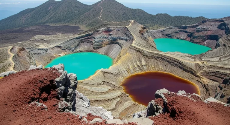 Cette île de 360 km cache trois lacs qui changent de couleur sans préavis