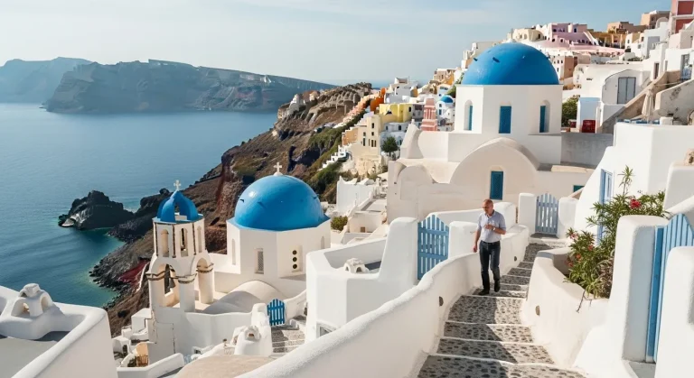 En novembre Santorin compte 350 visiteurs par jour contre 10 000 en été