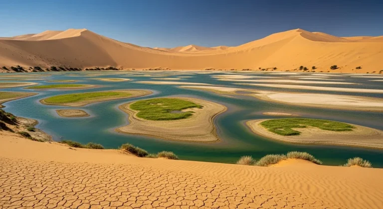 Ce lac de 24 500 km² renaît entre les dunes — seul endoréique aux eaux douces