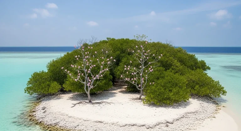 Ce sanctuaire corallien de 26 hectares abrite 40 pigeons roses sauvés de l'extinction