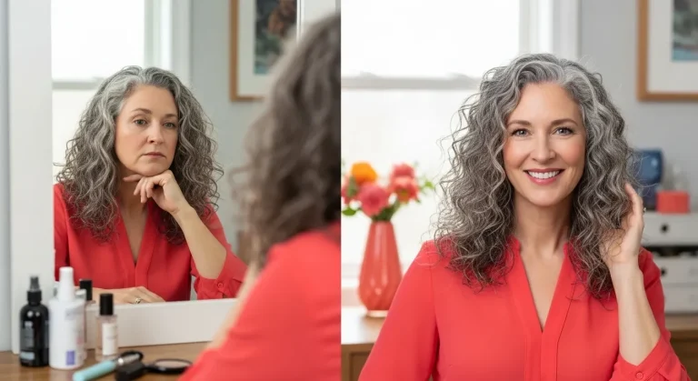 À 55 ans, ces 5 coupes pour cheveux gris bouclés effacent 10 ans sans effort