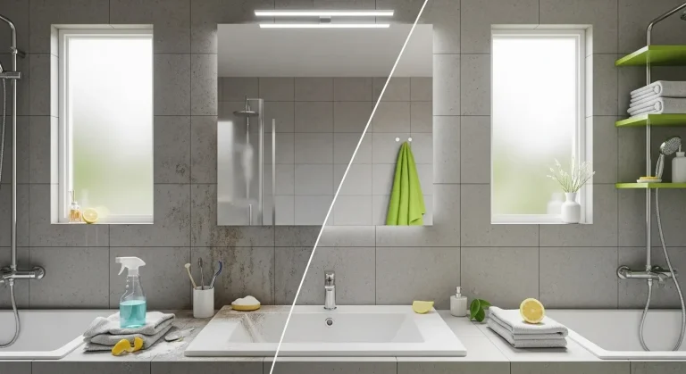 Salle de bain éclatante en 15 minutes : ce protocole à 0,20€ bat les sprays à 4€