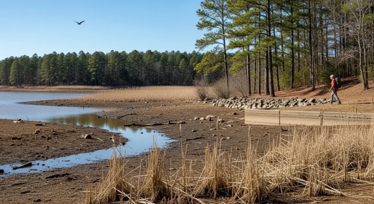 Ce lac de 5 640 hectares à 48 km de Raleigh se vide chaque hiver