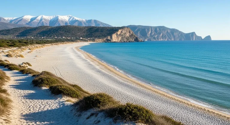 La Sardaigne en janvier révèle 8 km de plages désertes et des sommets enneigés