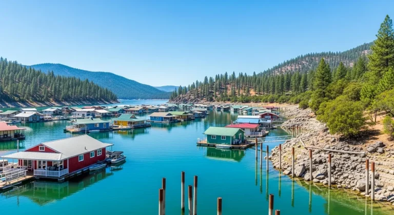 Ce réservoir de 365 miles de rive cache des maisons flottantes que Tahoe ignore