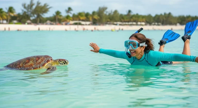 Grace Bay en janvier : 26°C, 1 500 visiteurs par jour et des tortues à 35 mètres